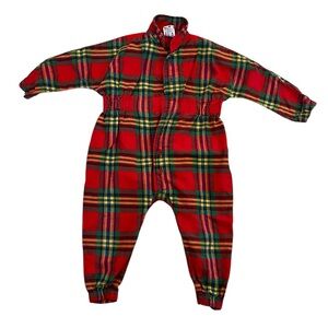 Hanna Andersson Red & Green Plaid One-Piece Romper (90 cm/3T)